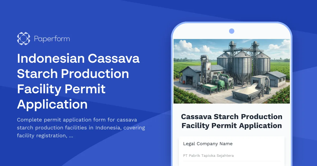 Indonesian Cassava Starch Production Facility Permit Application