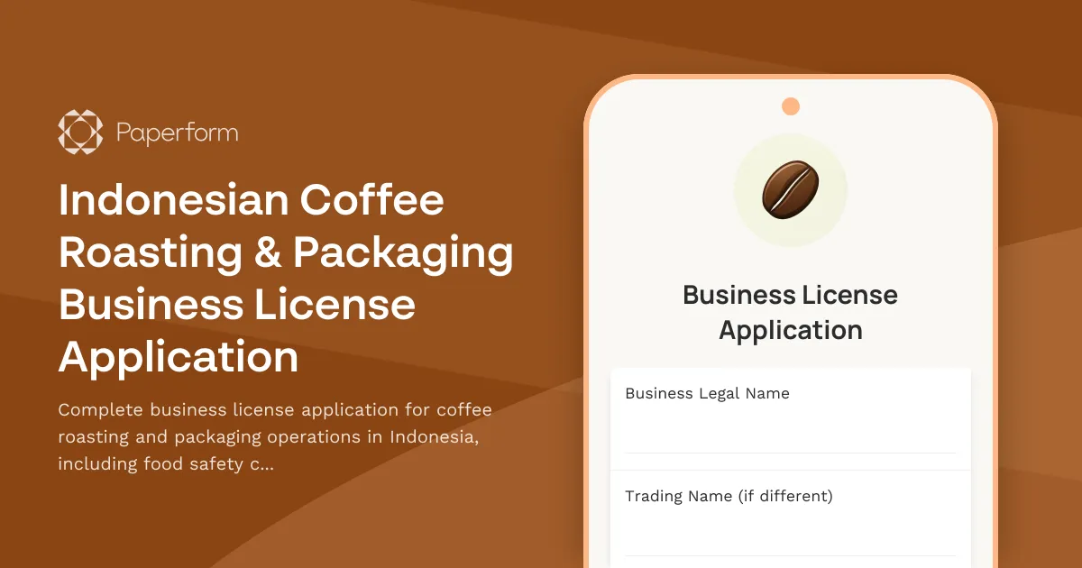 Indonesian Coffee Roasting & Packaging Business License Application