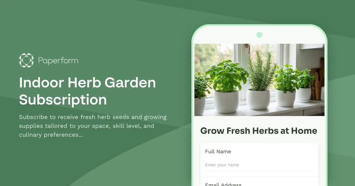 Indoor Herb Garden Subscription