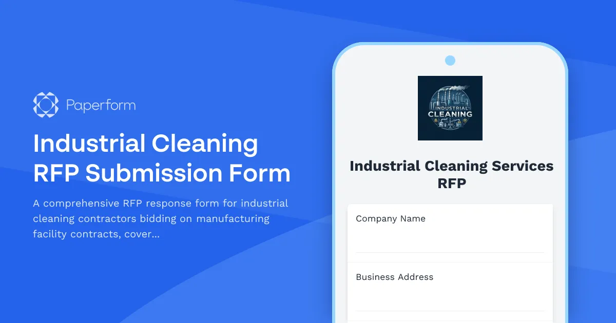 Industrial Cleaning RFP Submission Form