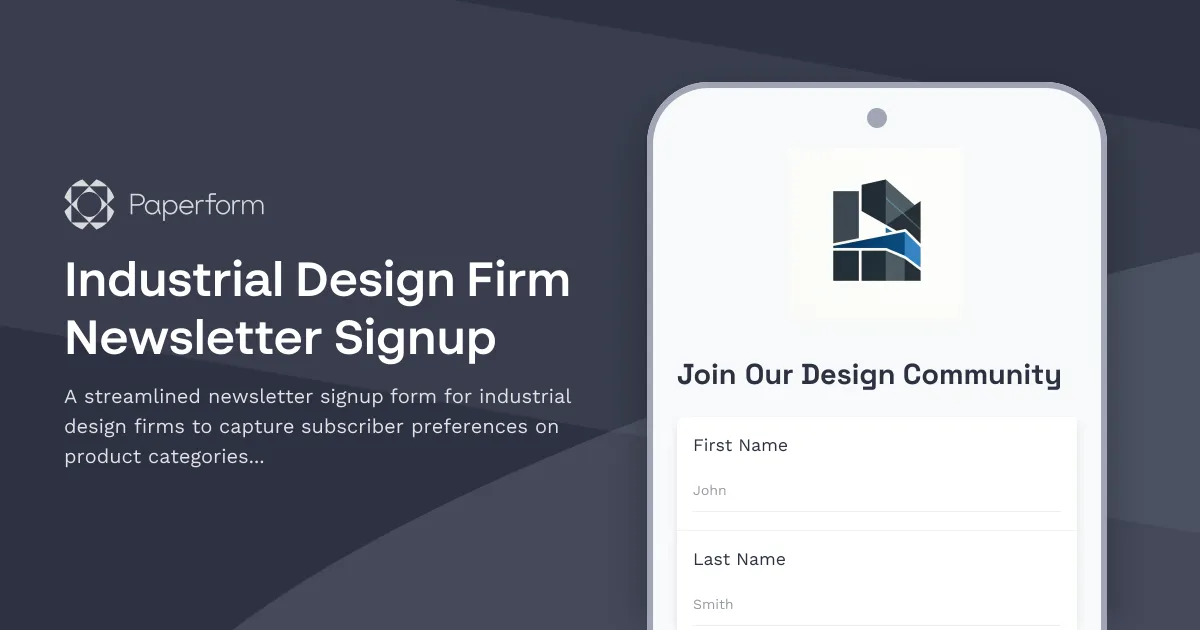 Industrial Design Firm Newsletter Signup