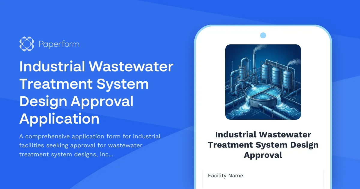 Industrial Wastewater Treatment System Design Approval Application