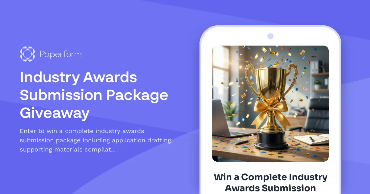 Industry Awards Submission Package Giveaway
