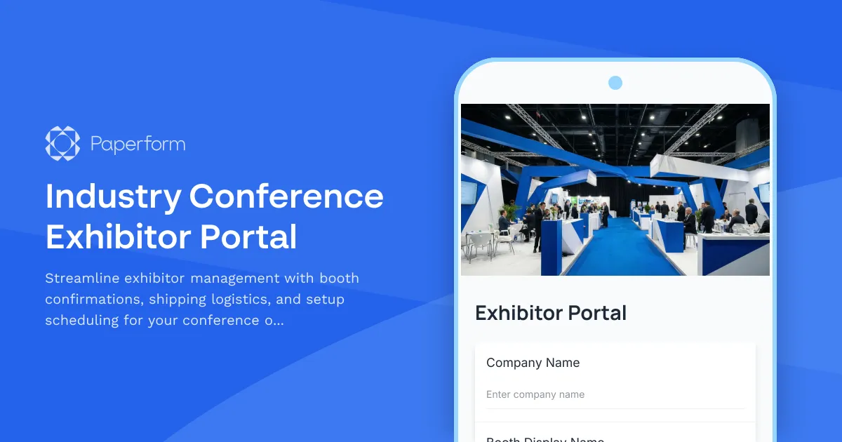 Industry Conference Exhibitor Portal