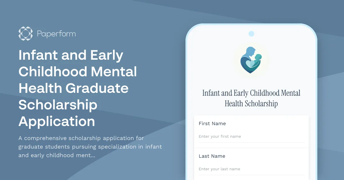 Infant and Early Childhood Mental Health Graduate Scholarship Application