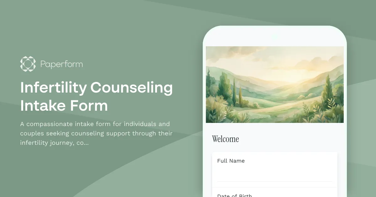 Infertility Counseling Intake Form