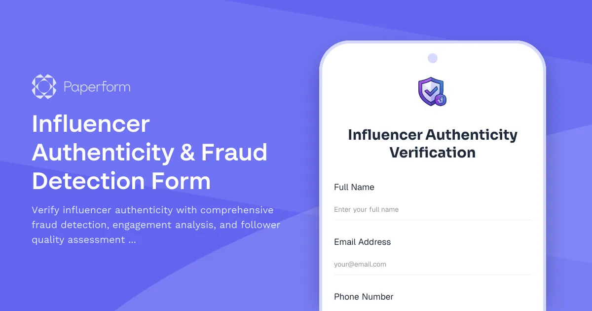Influencer Authenticity & Fraud Detection Form