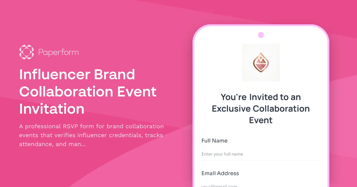 Influencer Brand Collaboration Event Invitation