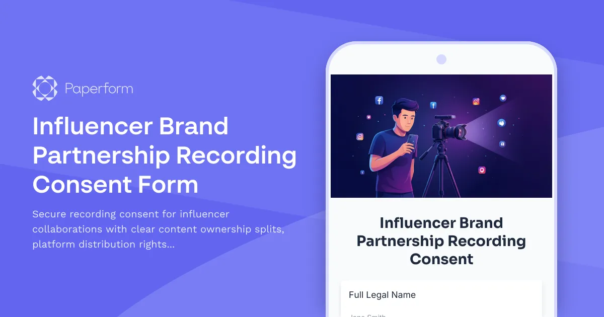 Influencer Brand Partnership Recording Consent Form