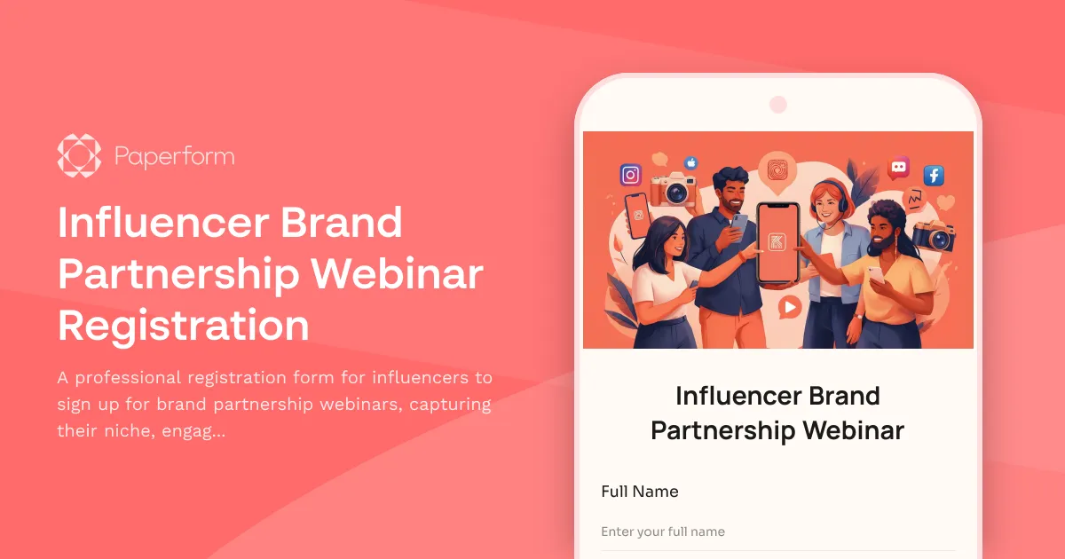 Influencer Brand Partnership Webinar Registration