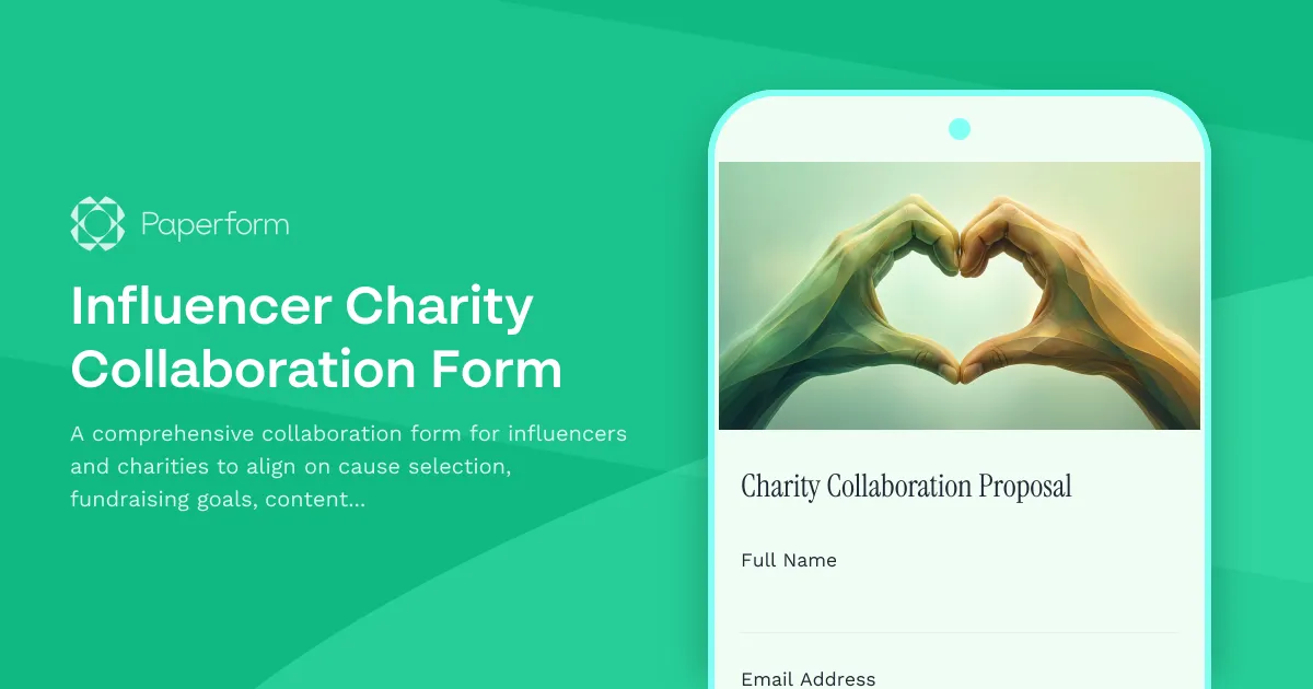Influencer Charity Collaboration Form
