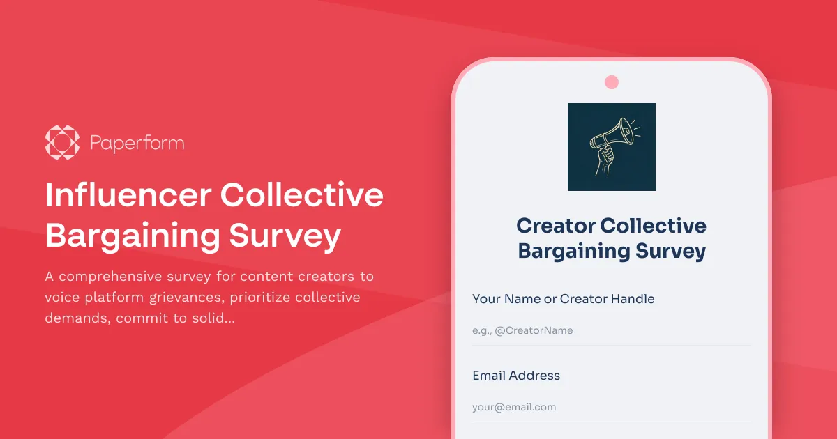 Influencer Collective Bargaining Survey