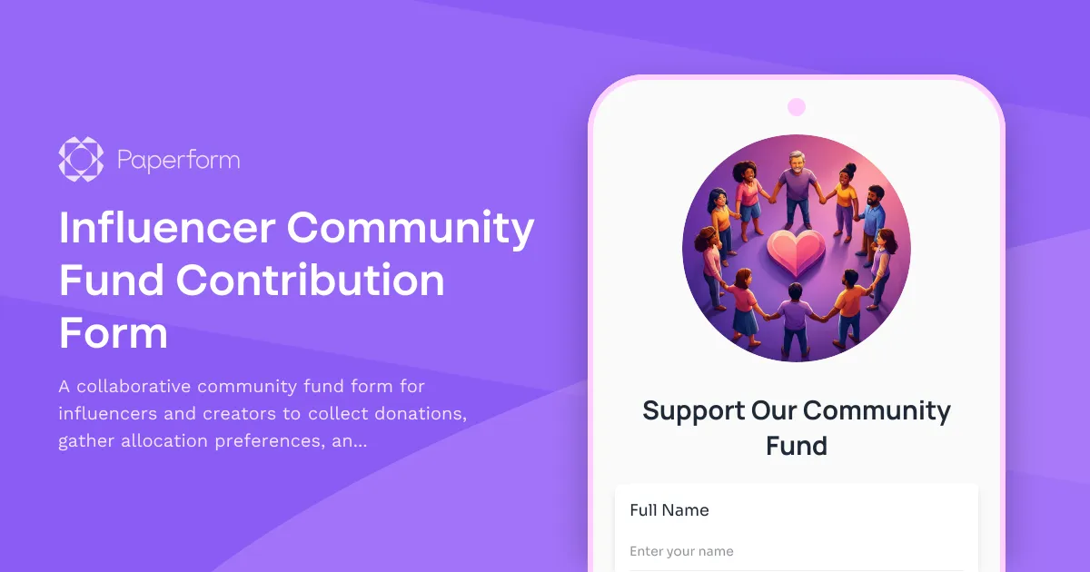 Influencer Community Fund Contribution Form
