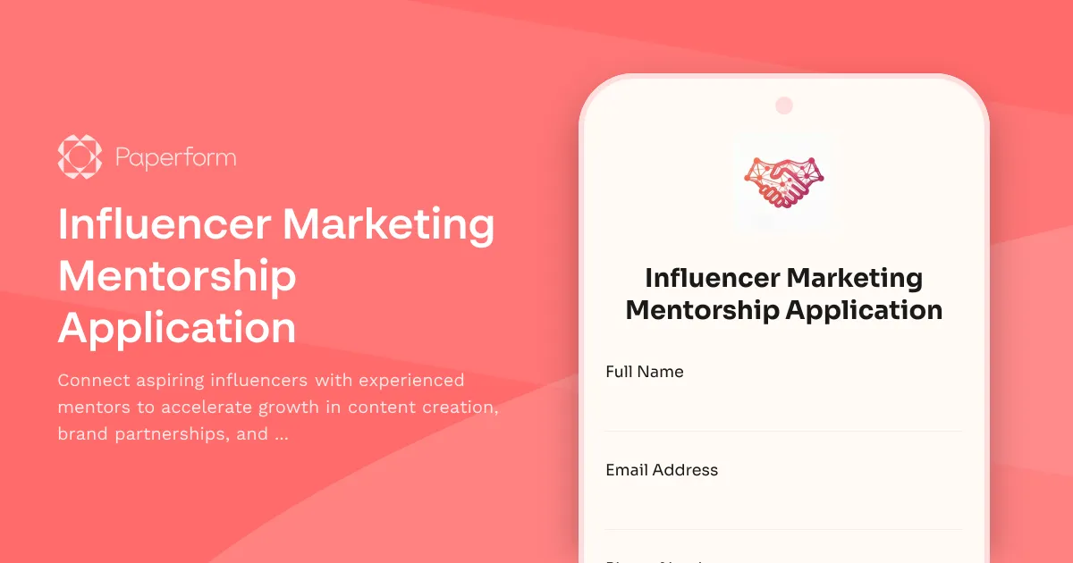 Influencer Marketing Mentorship Application