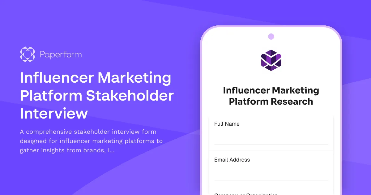 Influencer Marketing Platform Stakeholder Interview