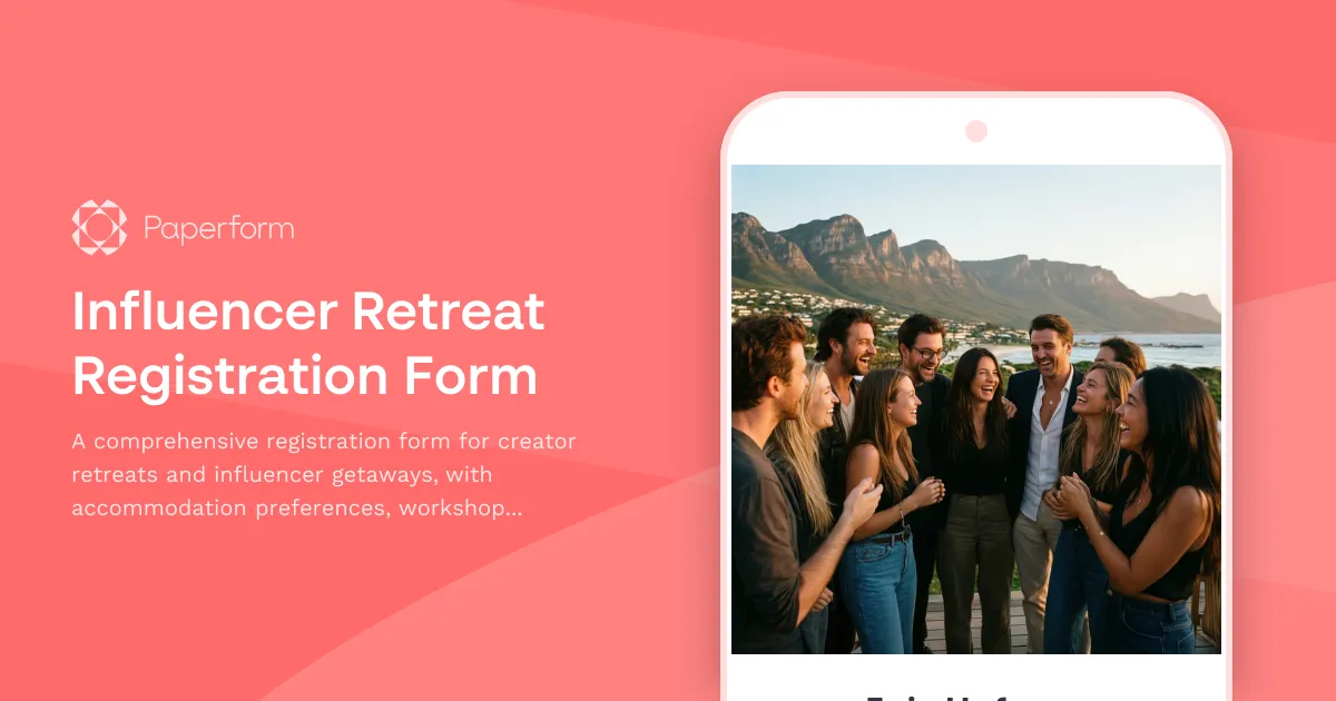 Influencer Retreat Registration Form