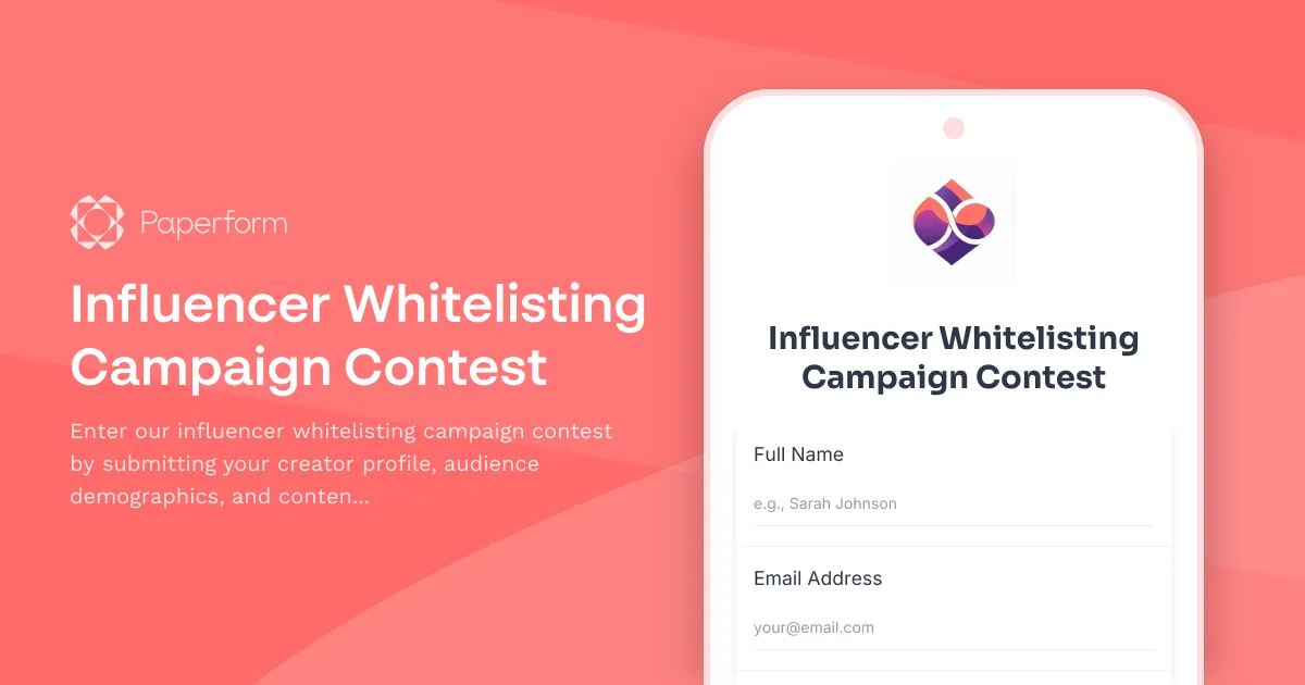 Influencer Whitelisting Campaign Contest