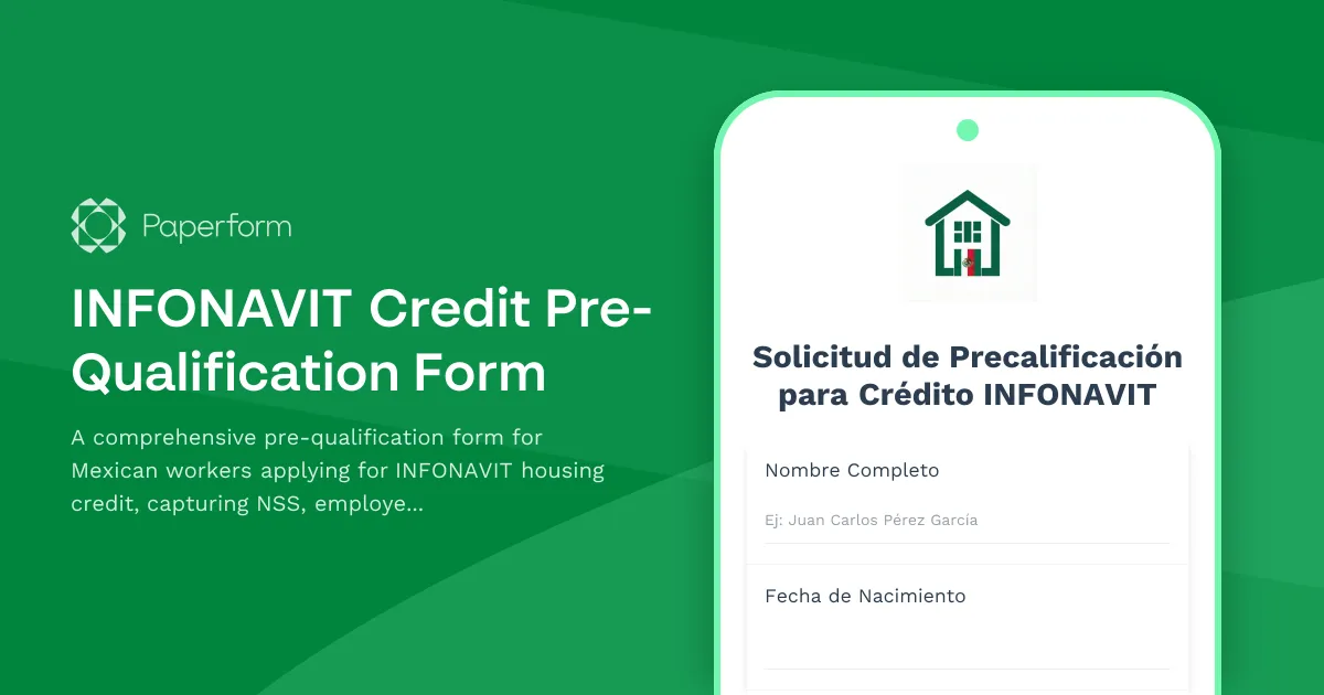 INFONAVIT Credit Pre-Qualification Form