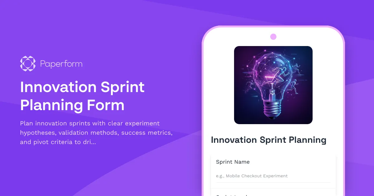 Innovation Sprint Planning Form