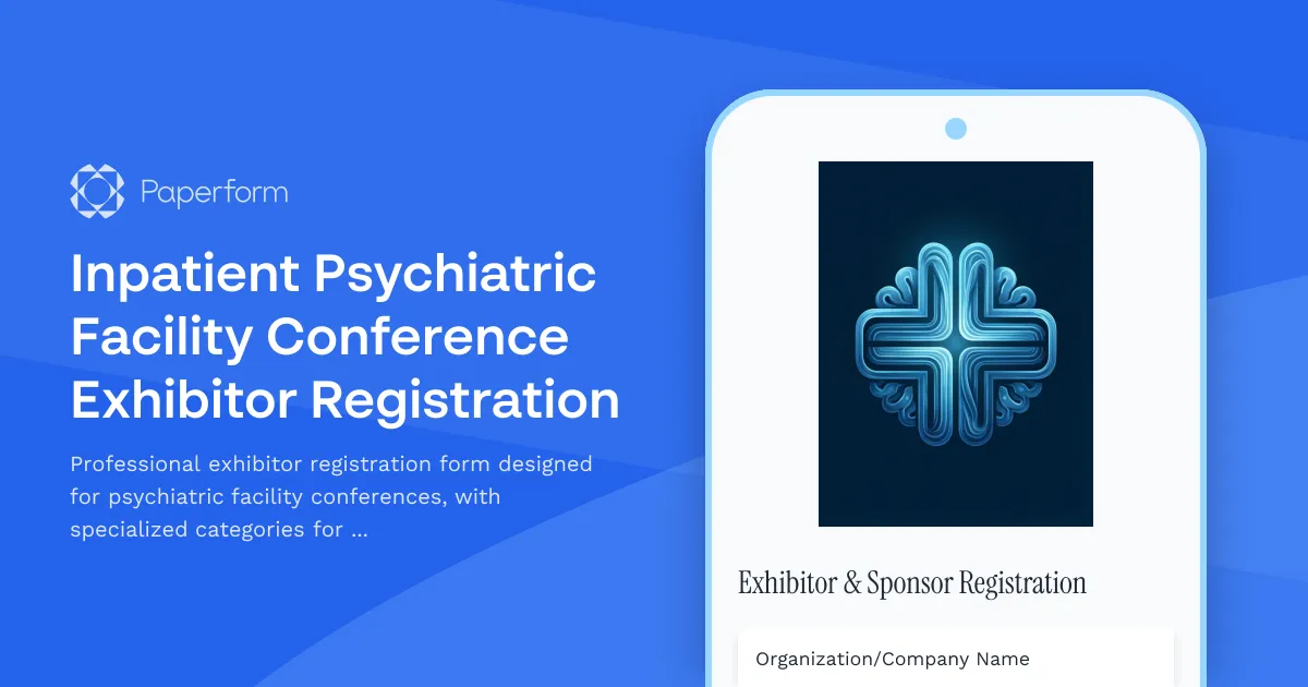 Inpatient Psychiatric Facility Conference Exhibitor Registration