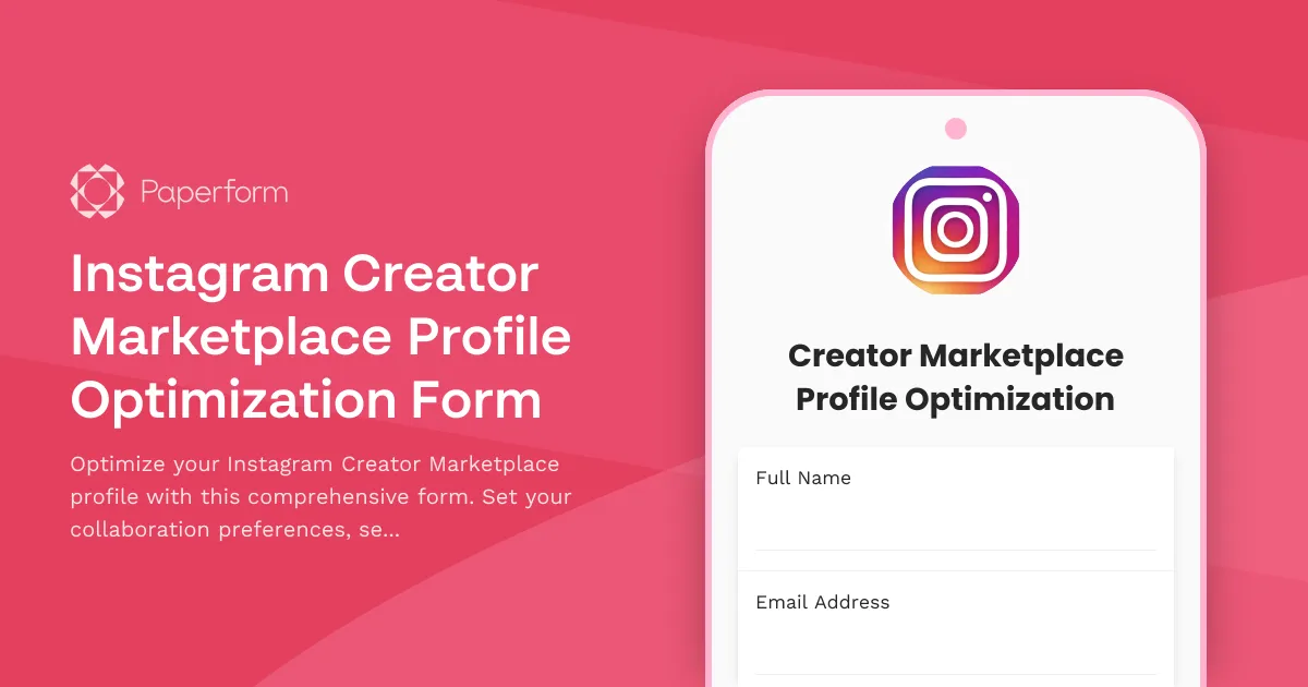 Instagram Creator Marketplace Profile Optimization Form