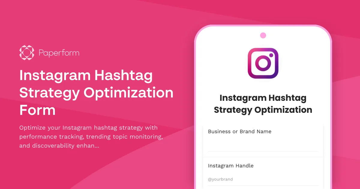 Instagram Hashtag Strategy Optimization Form