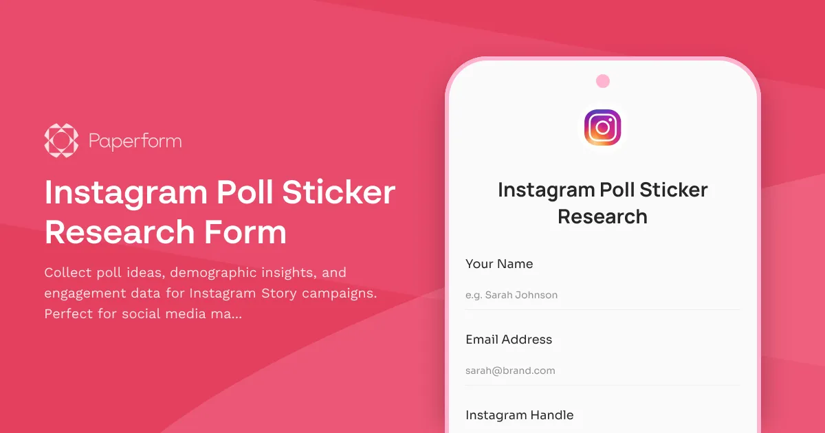 Instagram Poll Sticker Research Form