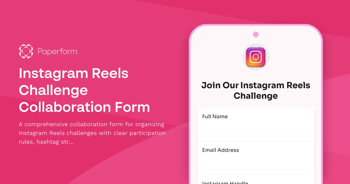 Instagram Reels Challenge Collaboration Form