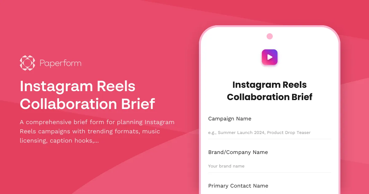 Instagram Reels Collaboration Brief