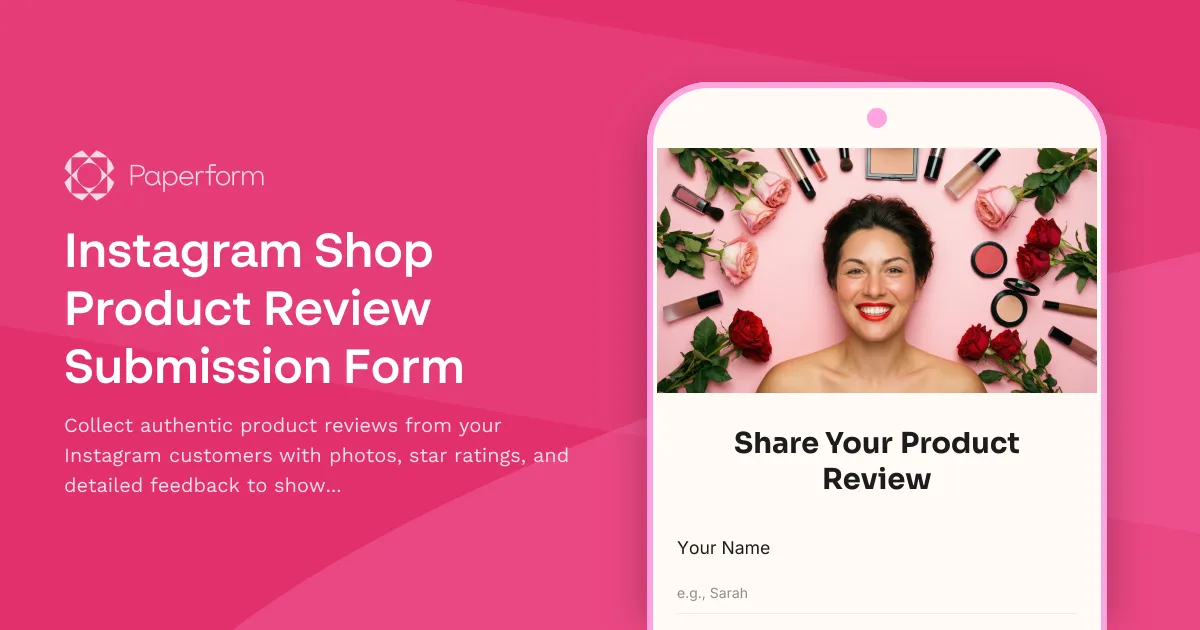 Instagram Shop Product Review Submission Form