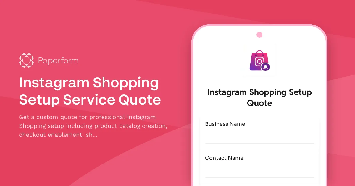 Instagram Shopping Setup Service Quote