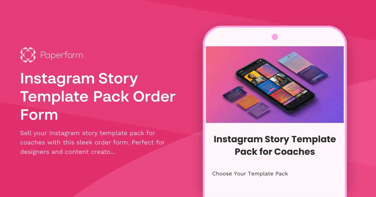 Instagram Story Template Pack Order Form