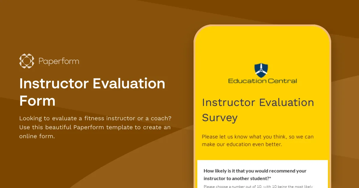 Instructor Evaluation Form