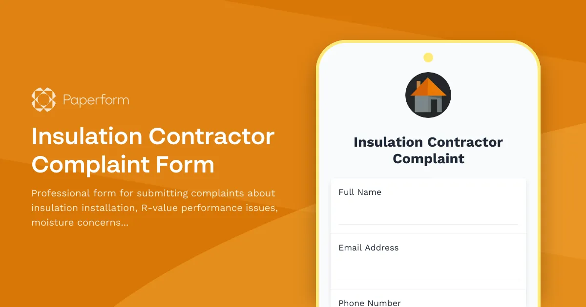 Insulation Contractor Complaint Form