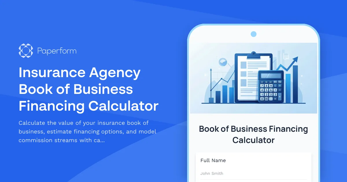 Insurance Agency Book of Business Financing Calculator