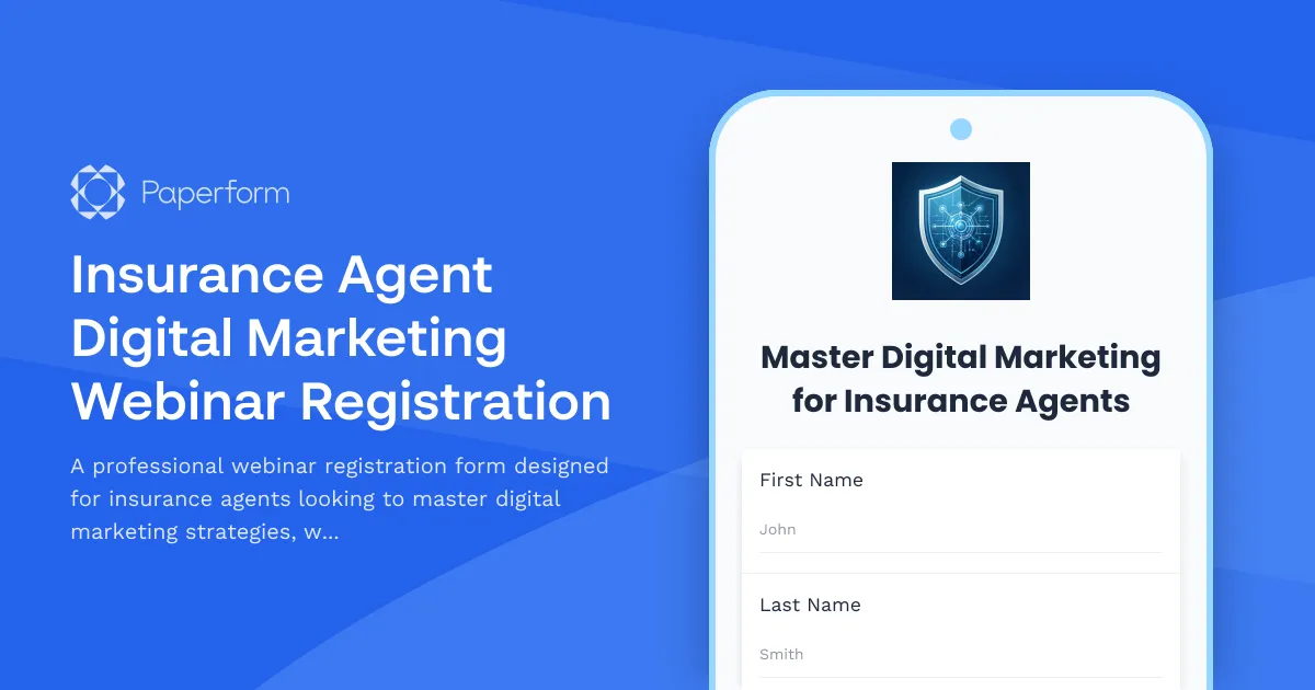 Insurance Agent Digital Marketing Webinar Registration