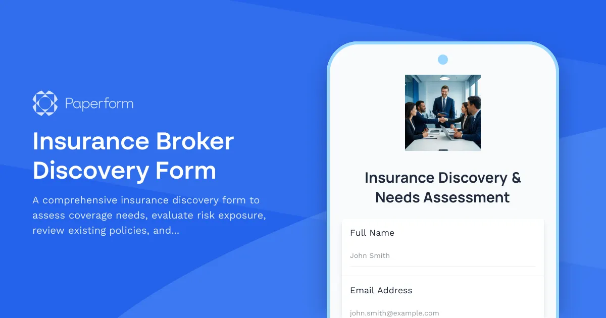 Insurance Broker Discovery Form