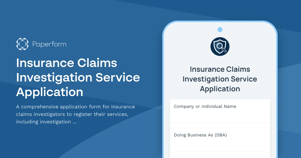 Insurance Claims Investigation Service Application