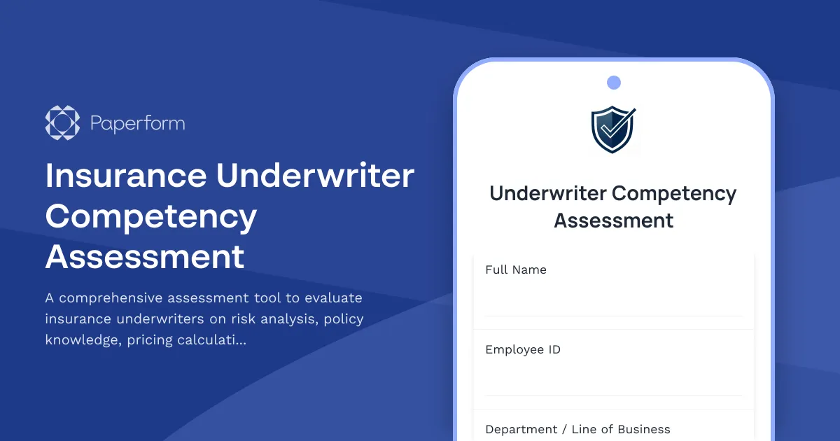 Insurance Underwriter Competency Assessment