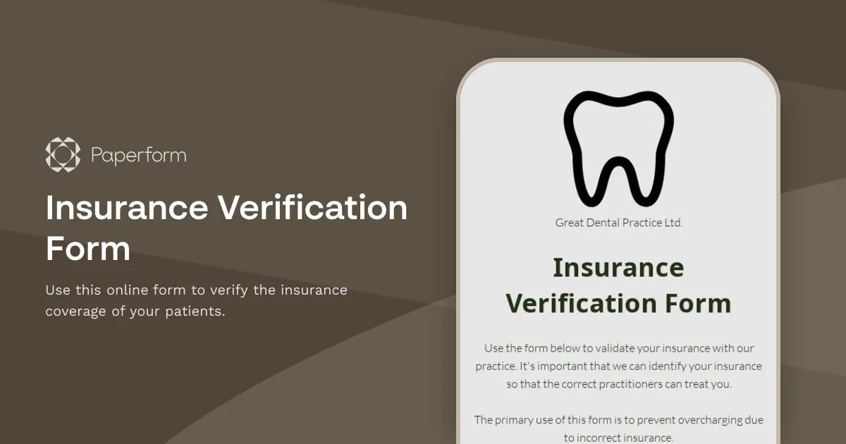Insurance Verification Form