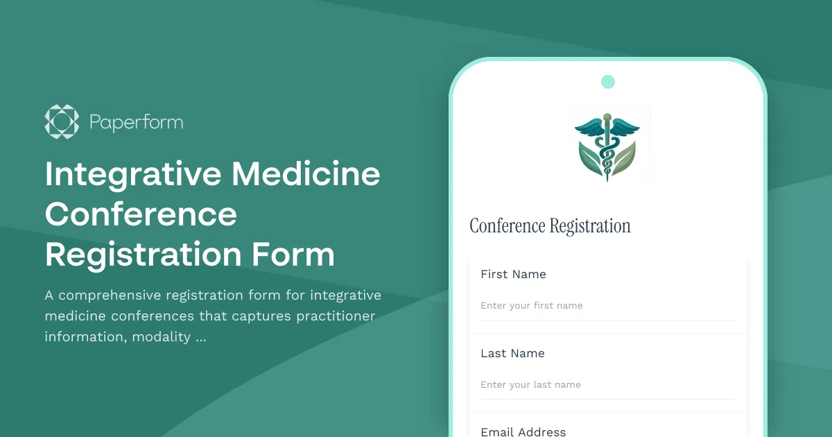 Integrative Medicine Conference Registration Form