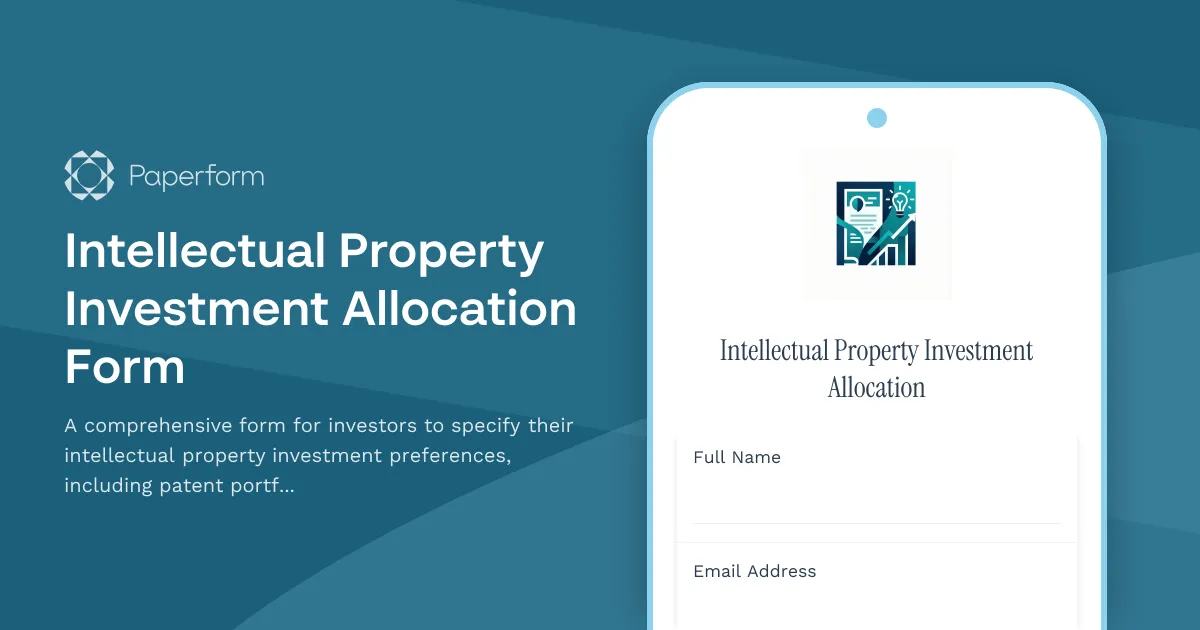 Intellectual Property Investment Allocation Form