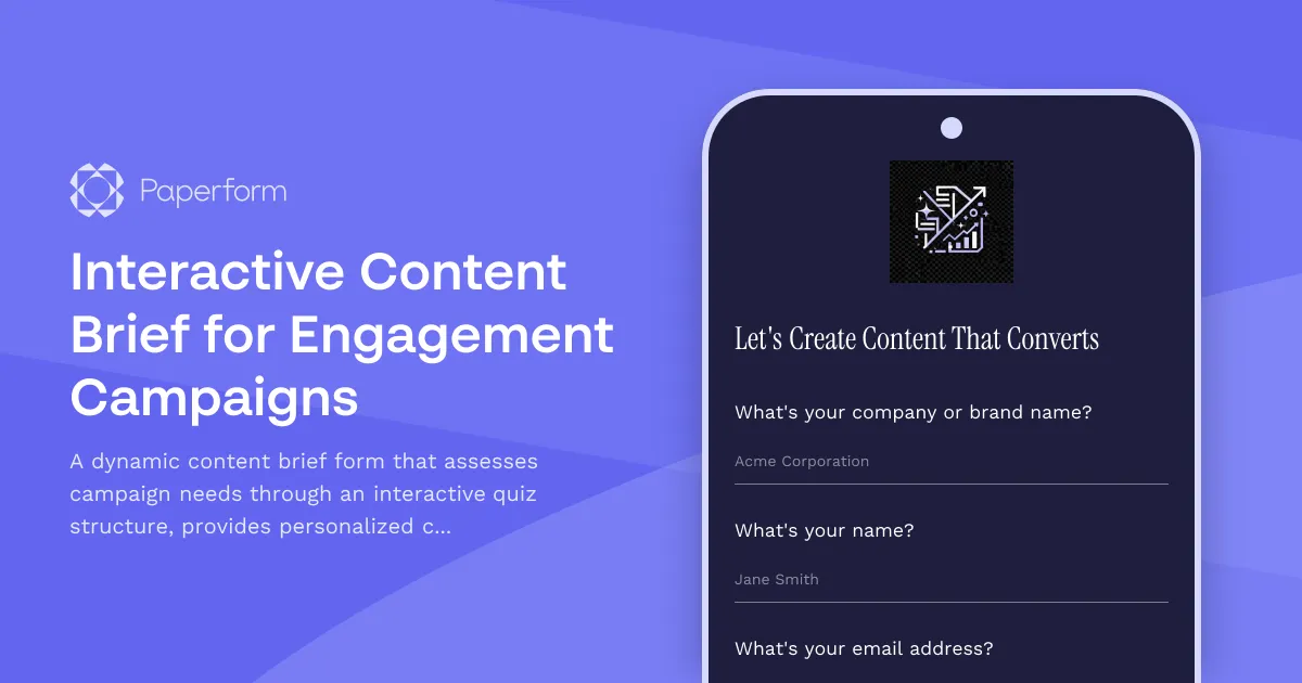 Interactive Content Brief for Engagement Campaigns