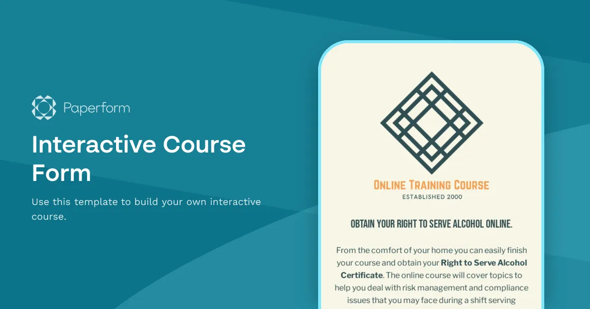 Interactive Course Form