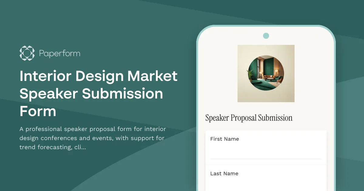 Interior Design Market Speaker Submission Form