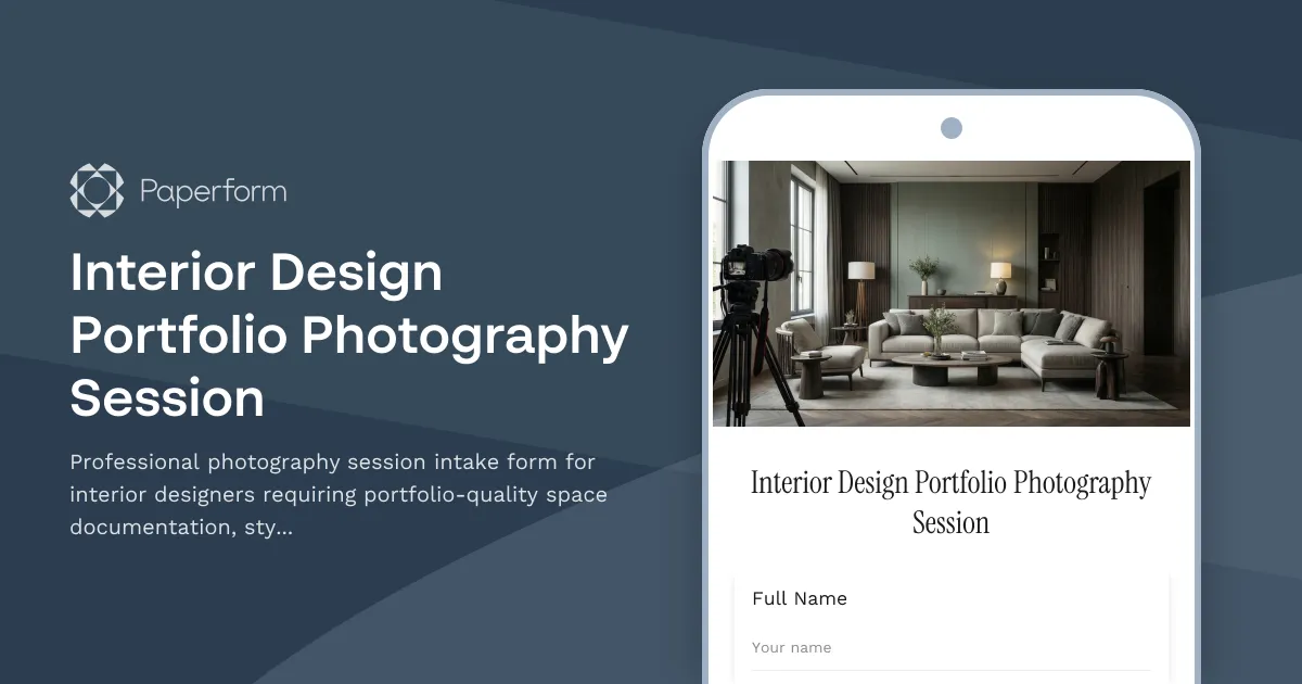 Interior Design Portfolio Photography Session