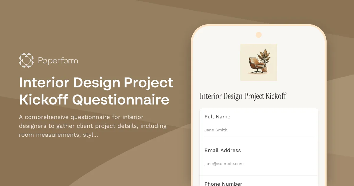 Interior Design Project Kickoff Questionnaire