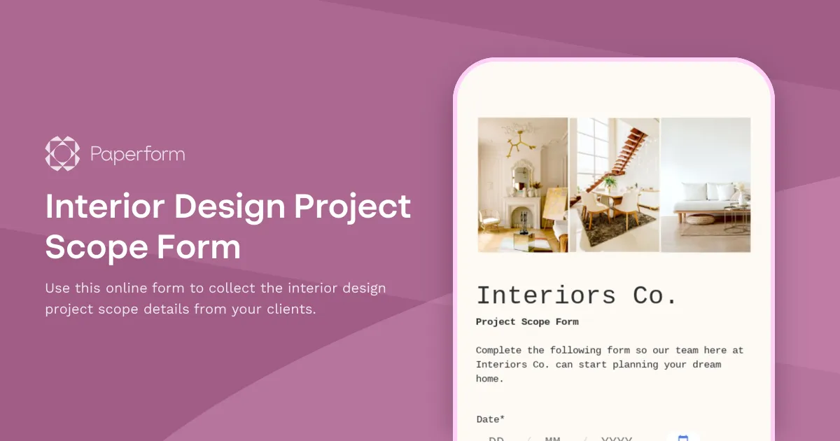 Interior Design Project Scope Form