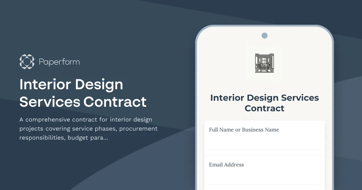Interior Design Services Contract