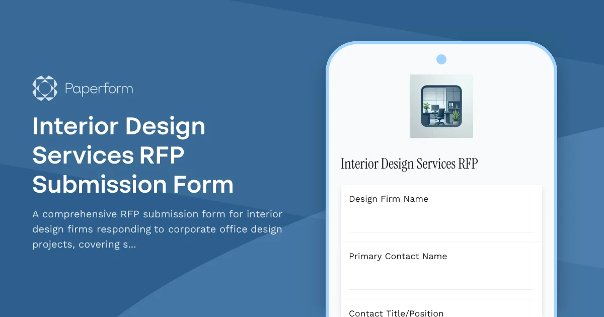 Interior Design Services RFP Submission Form